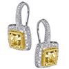 Image 1 : 18k Two Tone Gold 2.19CTW Diamond Earring, (VS2 /VS1 /G-H/Light Yellow /Light Ye