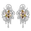 Image 1 : 18k Three Tone Gold 5.63CTW Multicolor Dia, Pink Diamond and Diamond Earring, (S