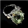 Image 2 : Natural Handmade Oval 18x16mm Green Amethyst Ring