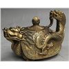 Image 3 : Antique Fengshui Brass  Dragon Turtle Tortoise Wine Pot