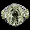 Image 1 : NATURAL GREEN Tea AMETHYST & GREEN PERIDOT Ring