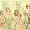 Image 2 : Edna Hibel (1917-2014), "Solomon's Court" Limited Edition Lithograph on Rice Paper, Numbered and Han