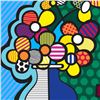 Image 2 : Romero Britto "New Flower" Hand Signed Giclee on Canvas; Authenticated