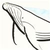 Image 2 : Wyland, "Humpback with Splash" Original Sumi Ink Painting, Hand Signed with Certificate of Authentic