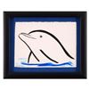 Image 1 : Wyland - "Dolphin" Framed Original Sumi Ink and Watercolor Painting, Hand Signed with Certificate of