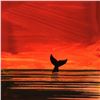 Image 2 : Wyland - "Whale Tail" Framed Original Watercolor Painting, Hand Signed with Certificate of Authentic