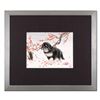 Image 1 : Caroline Young, "Untitled" Framed Original Gouache Painting on Mother of Pearl Paper, Hand Signed wi