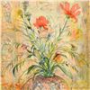 Image 2 : Edna Hibel (1917-2014), "Thistle Rose and a Day Lily" Limited Edition Lithograph, Numbered and Hand 