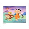 Image 1 : "Fred and Barney Golfing" Limited Edition Giclee from Hanna-Barbera, Numbered with Hologram Seal and