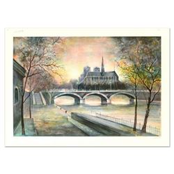 Antonio Rivera, "Notre Dame" Limited Edition Lithograph, Numbered and Hand Signed.