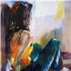 Image 2 : Christine Comyn, "Woman in Blue and Green" Limited Edition on Canvas, Numbered and Hand Signed with 