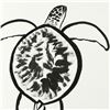 Image 2 : Wyland, "Turtle" Original Sumi Ink Painting, Hand Signed with Certificate of Authenticity.
