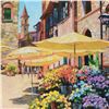 Image 2 : Howard Behrens (1933-2014), "Siena Flower Market" Limited Edition on Canvas, Numbered and Signed wit