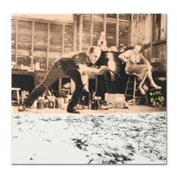 Ringo, "Jackson Pollock At Work" One-of-a-Kind Hand-Pulled Silkscreen on Canvas, Hand Signed with Ce