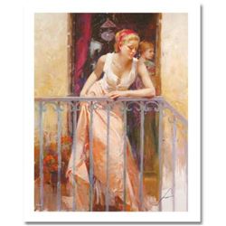 Pino (1939-2010) "At the Balcony" Limited Edition Giclee. Numbered and Hand Signed; Certificate of A