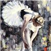 Image 2 : Elena Bond, "White Slippers" Hand Embellished Limited Edition Mixed Media, Numbered and Hand Signed 