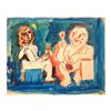 Image 1 : Wayne Ensrud "Artist and Model 2" Mixed Media Original Artwork; Hand Signed; COA