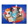 Image 1 : Wayne Ensrud "Still Life with Lafite-Rothschild Label" Mixed Media Original Artwork; Hand Signed; CO