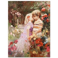 Pino (1939-2010) - "The Kiss Revisited" Artist Embellished Limited Edition on Canvas, AP Numbered an