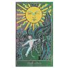Image 1 : Steve Kaufman (1960-2010) "Tarot - The Sun" One of a kind Hand Painted Silkscreen on Canvas Numbered
