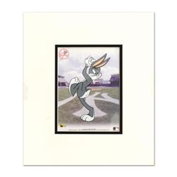 "Bugs Bunny Pitching with the Yankees" Limited Edition Sericel by Looney Tunes with the MLB Logo and
