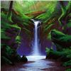 Image 2 : Jon Rattenbury, "Woodland Cascade" Limited Edition Giclee on Canvas, Numbered and Hand Signed by the