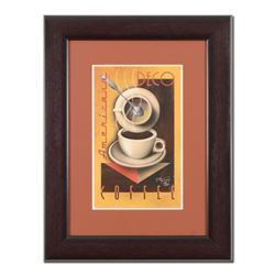 Mike Kungl, "Deco Coffee" Framed Limited Edition Giclee, Numbered and Hand Signed with Certificate o