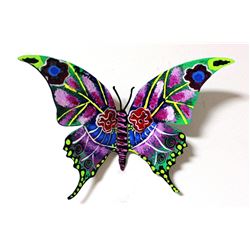 Patricia Govezensky- Original Painting on Cutout Steel "Butterfly CXLIV"