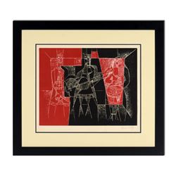 Neal Doty (1941-2016), Framed Original Mixed Media Linocut, Hand Signed with Certificate of Authenti