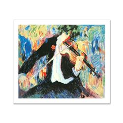 "The Violinist" Limited Edition Seriolithograph by Barbara Wood. Numbered and Hand Signed, with Cert