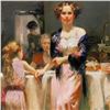 Image 2 : Pino (1939-2010) - "The Gathering" Artist Embellished Limited Edition on Canvas (48" x 36"), PP Numb