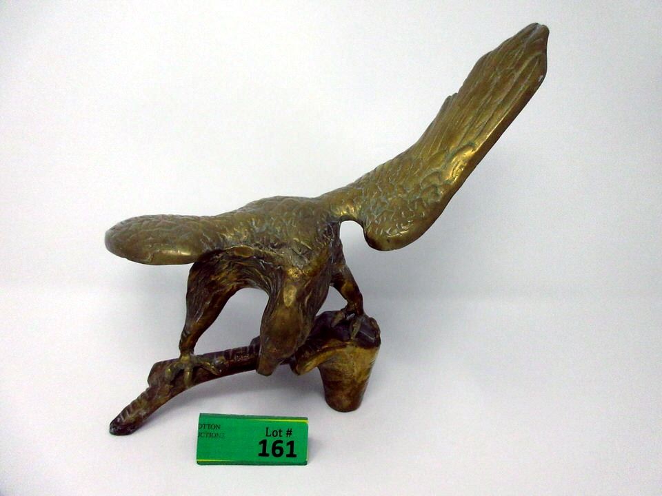 Solid Brass Eagle Statue 11" Tall x 12" Wide