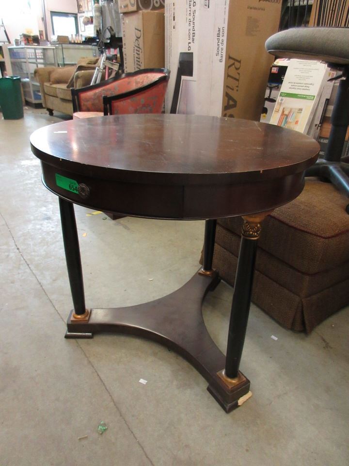 Round Accent Table with Drawer