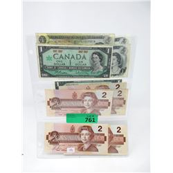 Twelve Old Issue Canadian Bank Notes