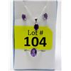 Image 1 : New 3 Piece Matching Sterling Silver Amethyst Set
