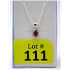 Image 1 : Ruby & Diamond Sterling Silver Pendant
