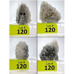 Large 9868 CT Quartz & Granite 3D Carved Skull