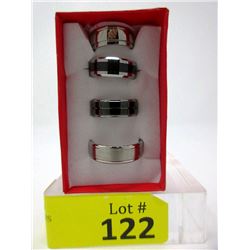 4 Men's Band Rings - 2 Tungsten & 2 Titanium