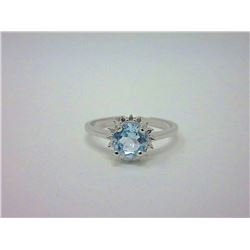 Blue Topaz Sterling Silver Solitaire Ring