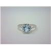 Image 1 : Blue Topaz Sterling Silver Solitaire Ring