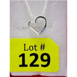 Sterling Silver Tanzanite Heart Necklace