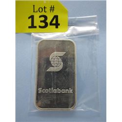 1 Oz. .999 Fine Silver Scotia Bank Bar