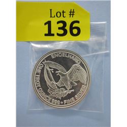 1 Oz .999 Fine Silver Engelhard Round