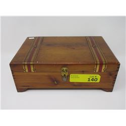 Large Wood Jewelry Box & Contents