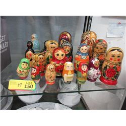 19 Wood Nesting Doll Pieces & Sets - Many Vintage