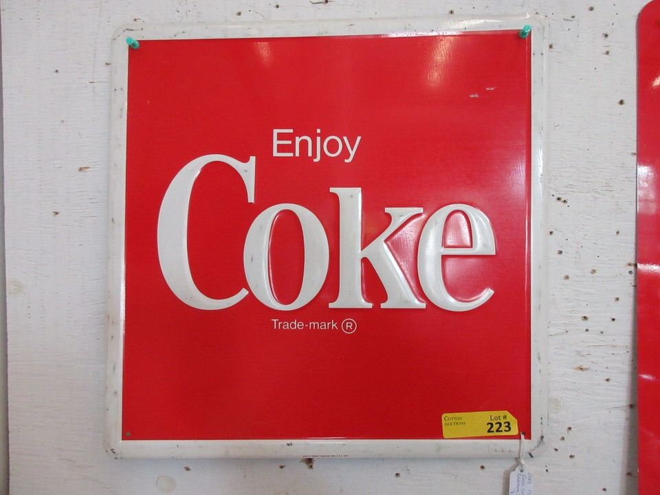 Rare 1981 Embossed Metal Advertising Sample Sign