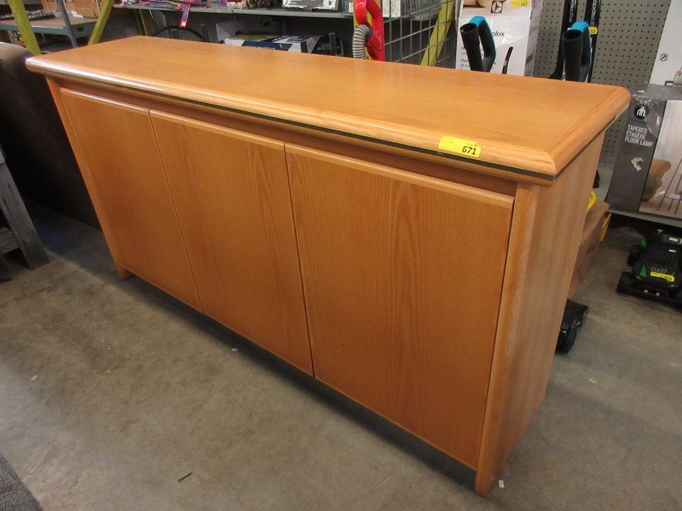 Oak 3 Door Office Credenza