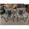 Image 1 : 2 Folding Camp Chairs with Attached Side Tables