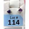 Image 1 : New Amethyst and Diamond Sterling Silver Earrings