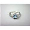 Image 1 : Sterling Silver Blue Topaz Solitaire Ring